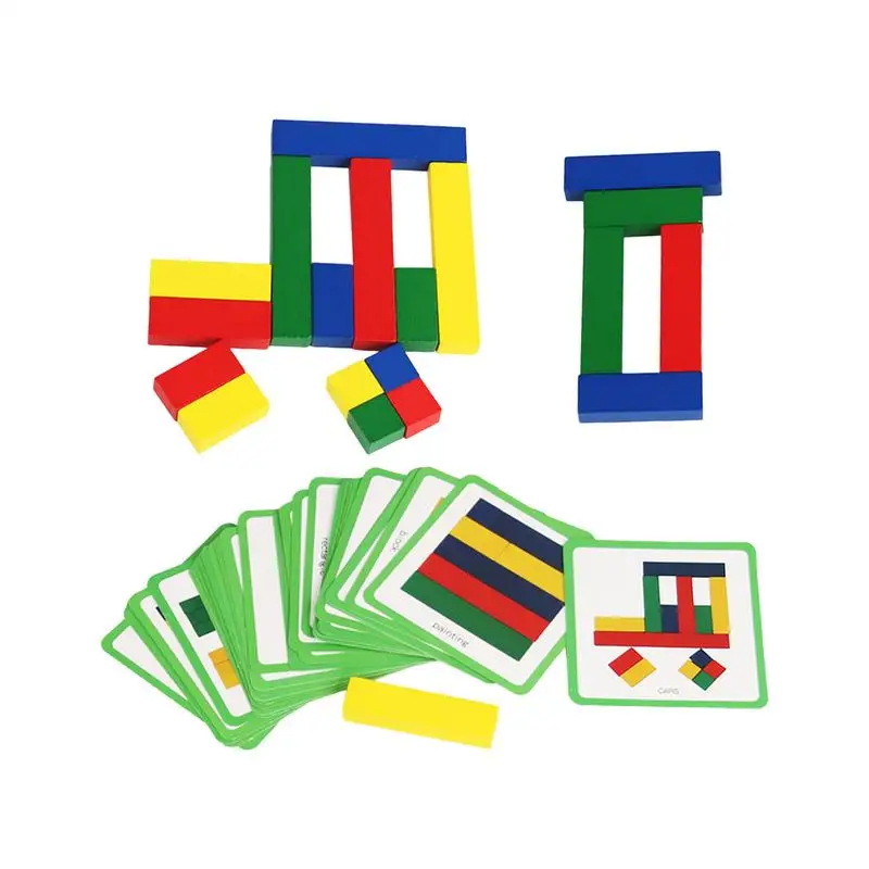 

Wooden Pattern Blocks Geometric Shapes Blocks Pattern Blocks With Cards Preschool Education Activity Development Toys For Kids