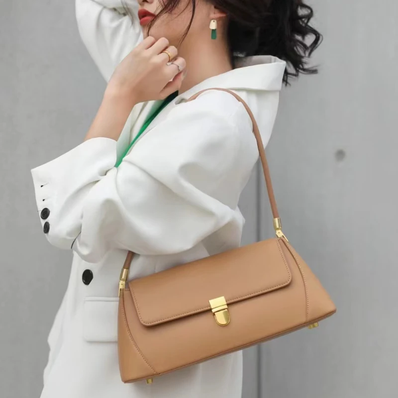 2023 New Women Handbags Genuine Leather One Shoulder Bag Hotsale Luxury Flap Bags Female Fashion High Quality Underarm Bag