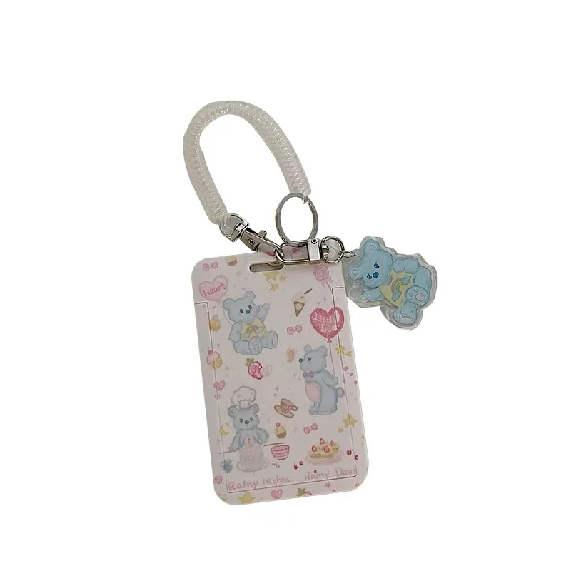 SKYSONIC ABS Full Set Anti-lost Keychain Card Holder Dog Rabbit Photo Frame Kawaii Bag Pendant Bus ID Cards Organizer