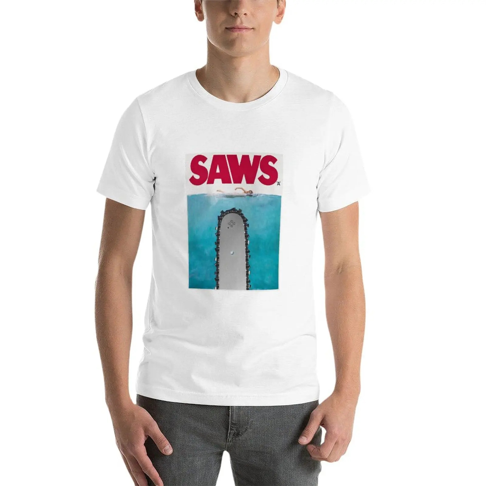 New SAWS T-Shirt t shirt man Short sleeve slim fit t shirts for men