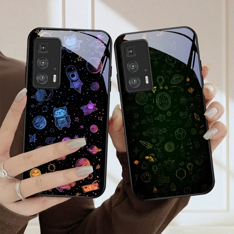 Violet Star River Pattern For Motorola Moto Edge 20 Lite 30 Pro 40 Neo 50 Ultra G14 G22 G24 Power 34 G35 X30Pro Glass Phone Case view 6