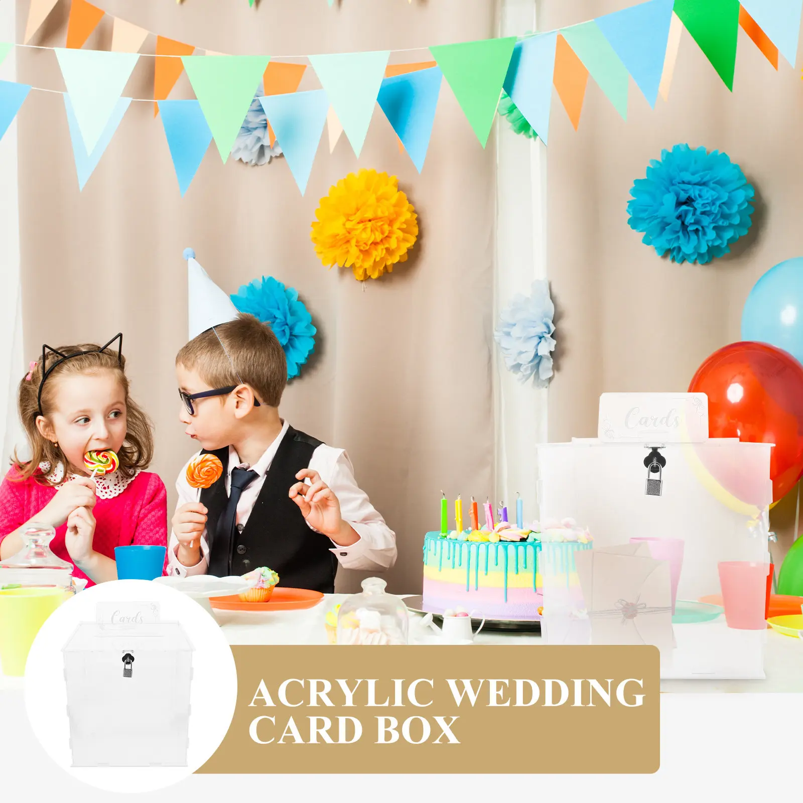 Wedding Card Box Clear Acrylic Large Capacity Smooth Finish No Burr For Cards Envelopes Money Storage Birthday Bridal