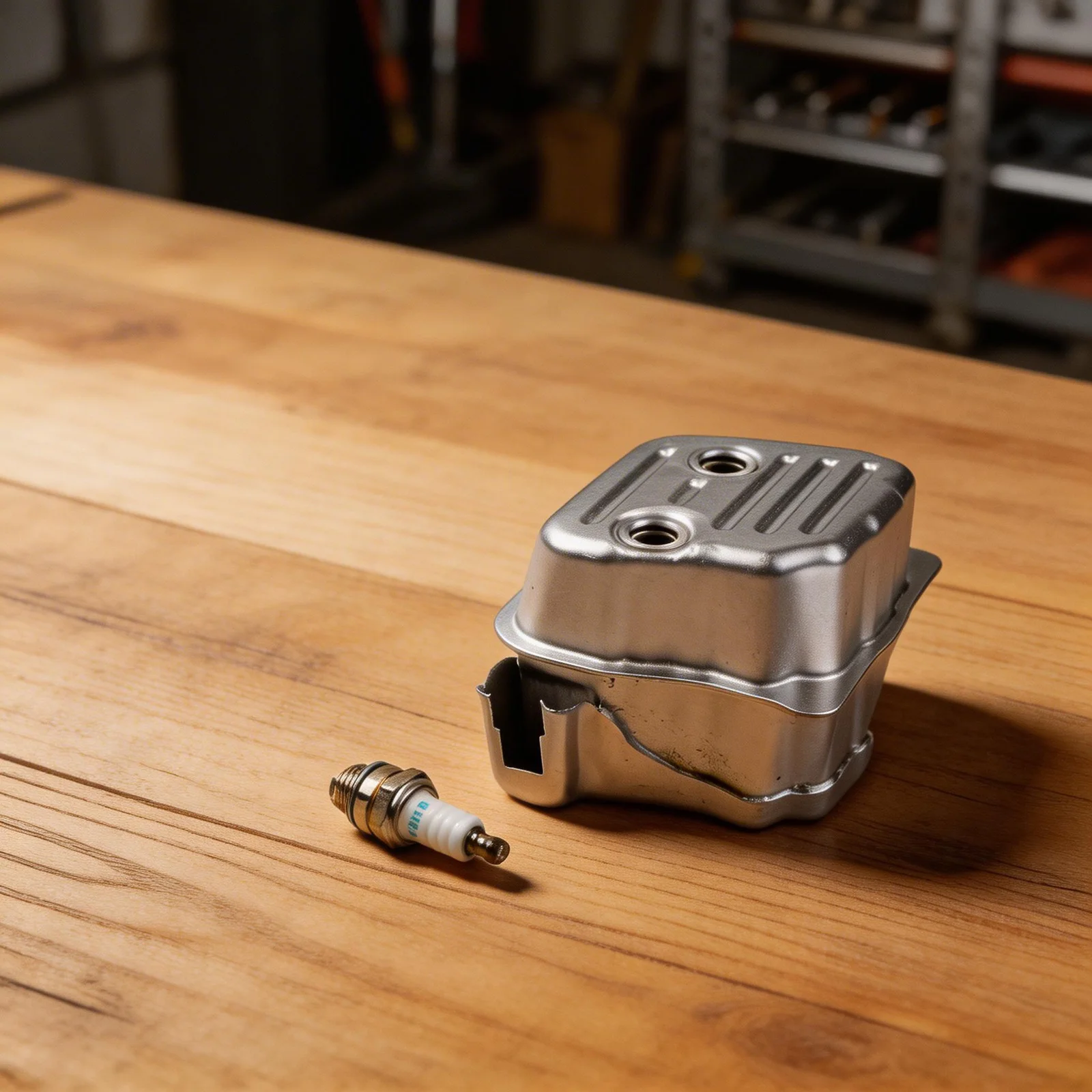 1140-140-0657 for exhaust Muffler Assembly for MS311 and MS391 Chainsaws Featuring Integrated Spark Arrestor Design