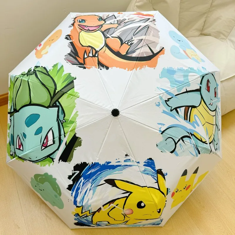 

4 Styles！Pokémon Characters Auto Umbrella, UPF 50+ Sun & Rain Protection with Vibrant Designs, Compact for Daily Carry