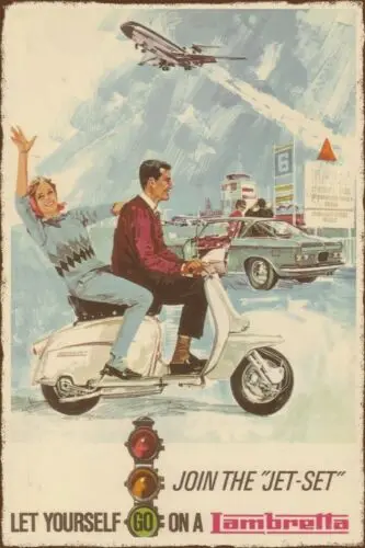 Lambretta Moped Scooter Advert Vintage Retro style Metal Sign, garage, shed