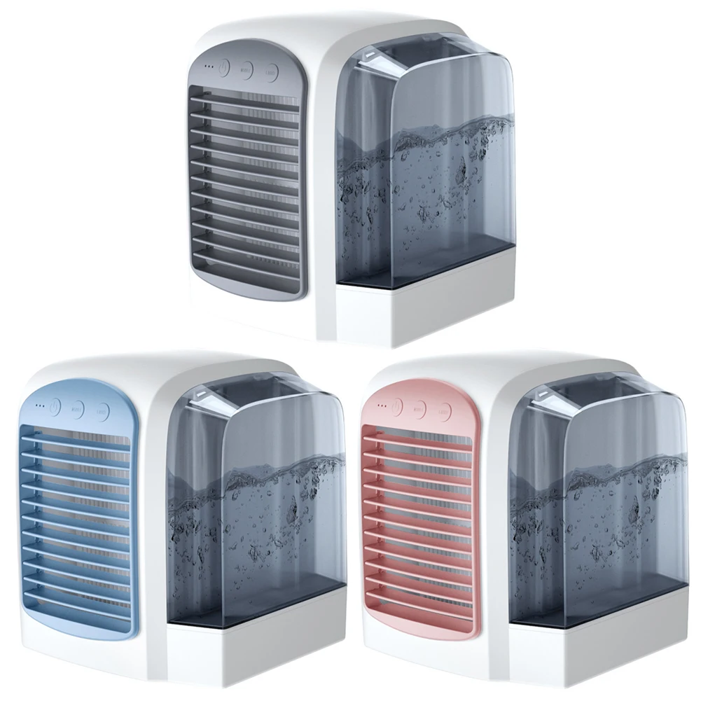 Water-Cooled Personal Mini Air Cooler 3 Gear Cooling Fan 380ml Tank Mini for Bedroom Living Room