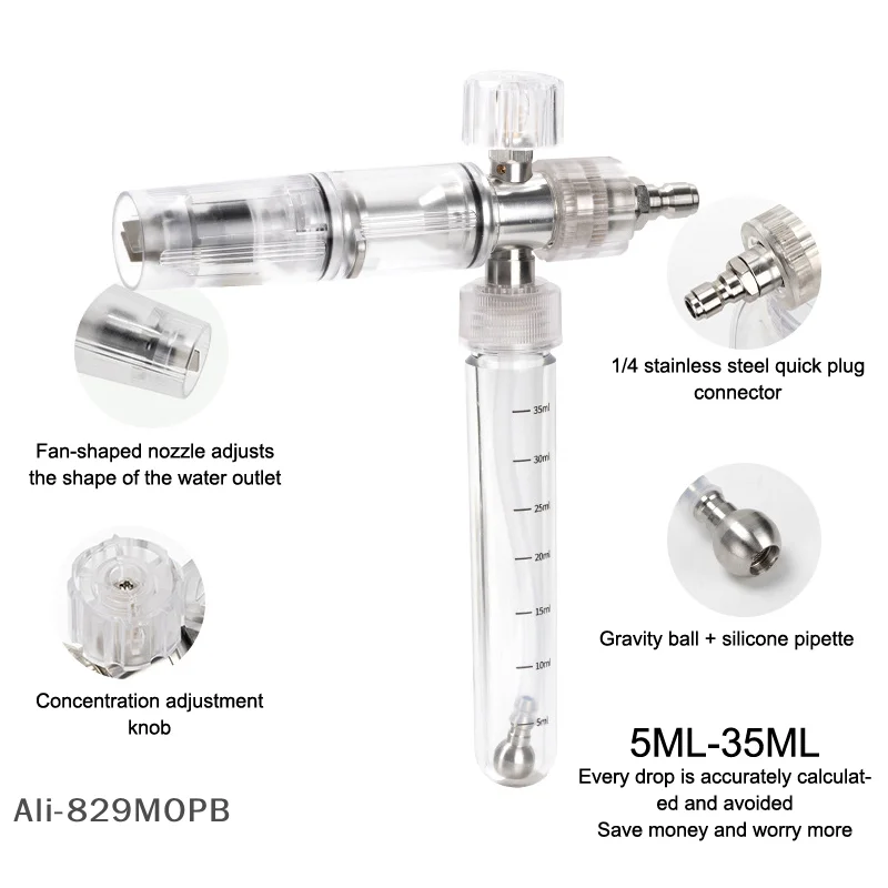 

【S】35 мл горшок для пены с водой, регулируемый пистолет для мойки высокого давления с быстроразъемным разъемом 1/4 дюйма, распылитель для мыльной пены для чистки автомобилей, внедорожников