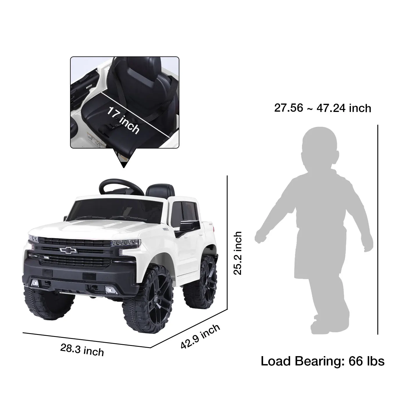 Jouet de sécurité électrique pour camion avec musique et lumières LED, voiture télécommandée, balade sur les véhicules pour enfants, 12V