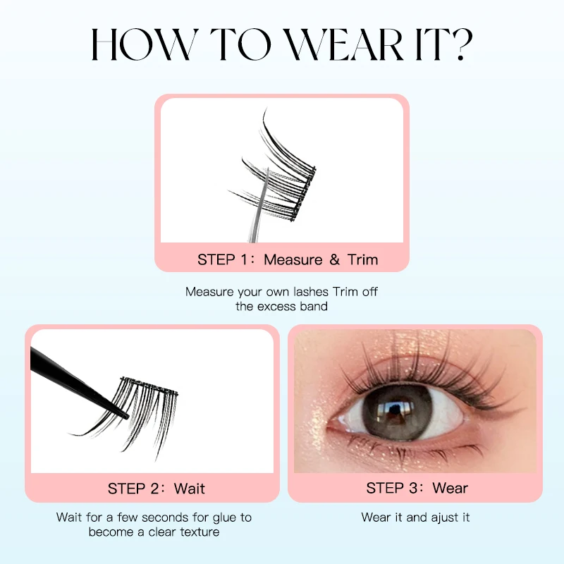 60개 클러스터 자체 접착 가짜 속눈썹 10-13mm 얇은 클러스터 개별 속눈썹 연장 자연 열 결합 클러스터 속눈썹