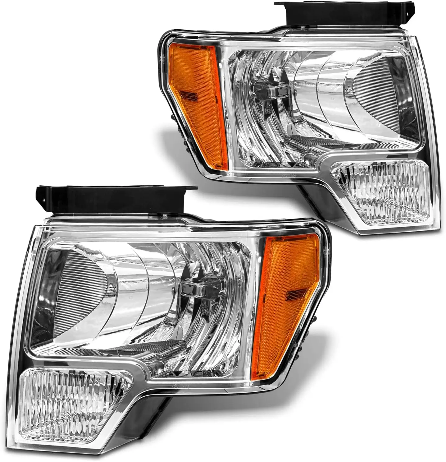 

2009-2014 Ford F150 Pickup Headlight Assembly for 2009-2014 Ford F150 Clear Lens Headlamp Replacement Left and Right