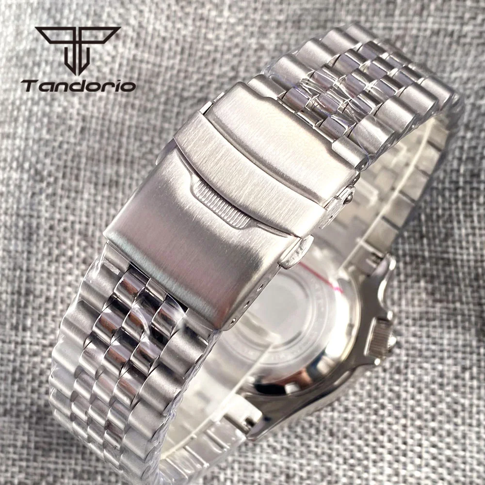 Tandorio NH35A Kanagawa Dial 41mm Luminous Stainless Steel 200m Men's Automatic Dive Wristwatch Sapphire Glass Date Display