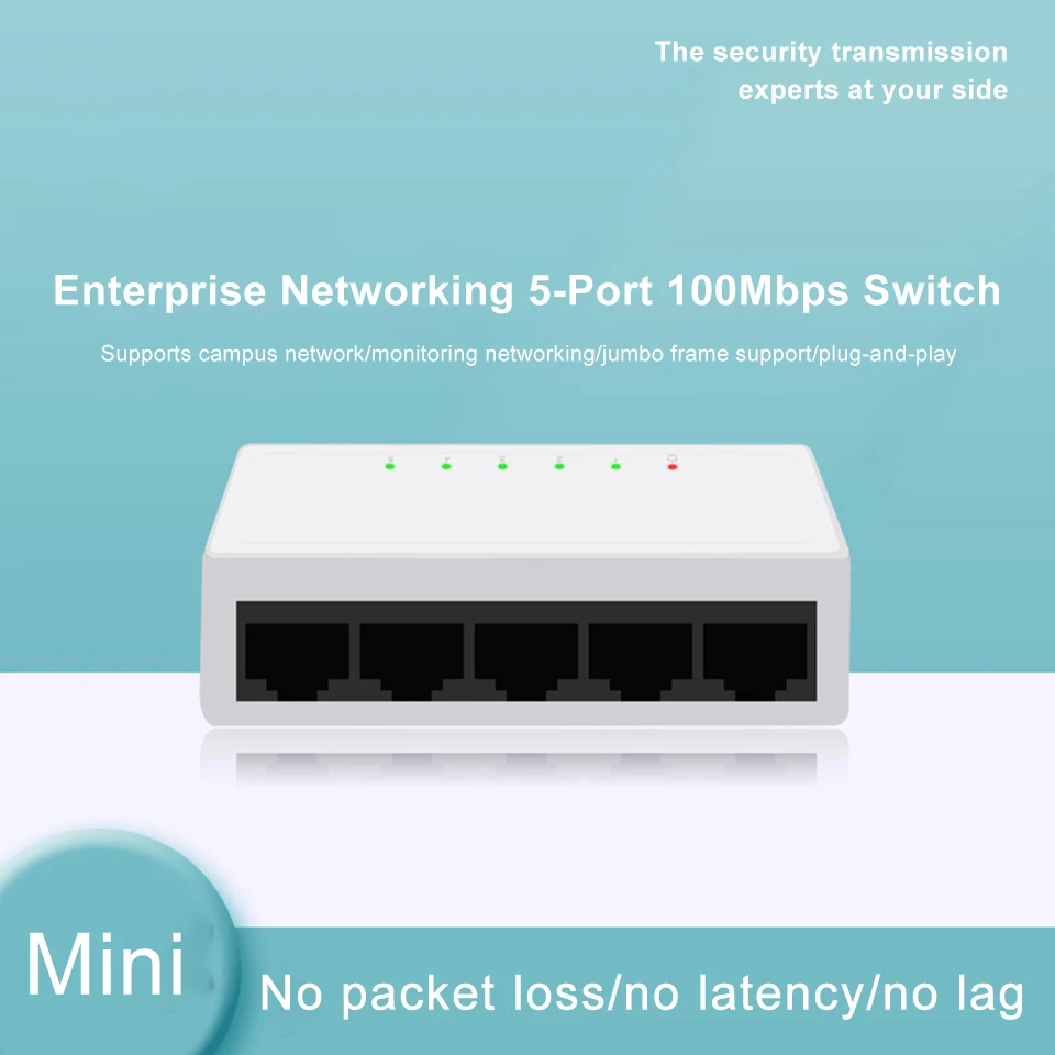 KuWfi 8 Port Fast Network Switch 10/100Mbp High Performance Wifi Smart Switch RJ45 LAN Hub For IP Camera/Wireless NetworkRouter