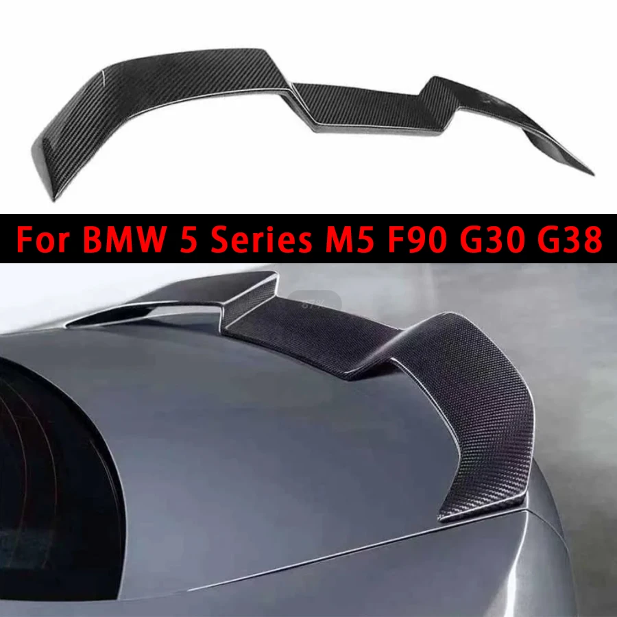 

For BMW 5 Series M5 F90 G30 G38 Carbon Fiber Tail fins Rear Spoiler Duckbill Car Wing Retrofit the rear wing Car Accessories