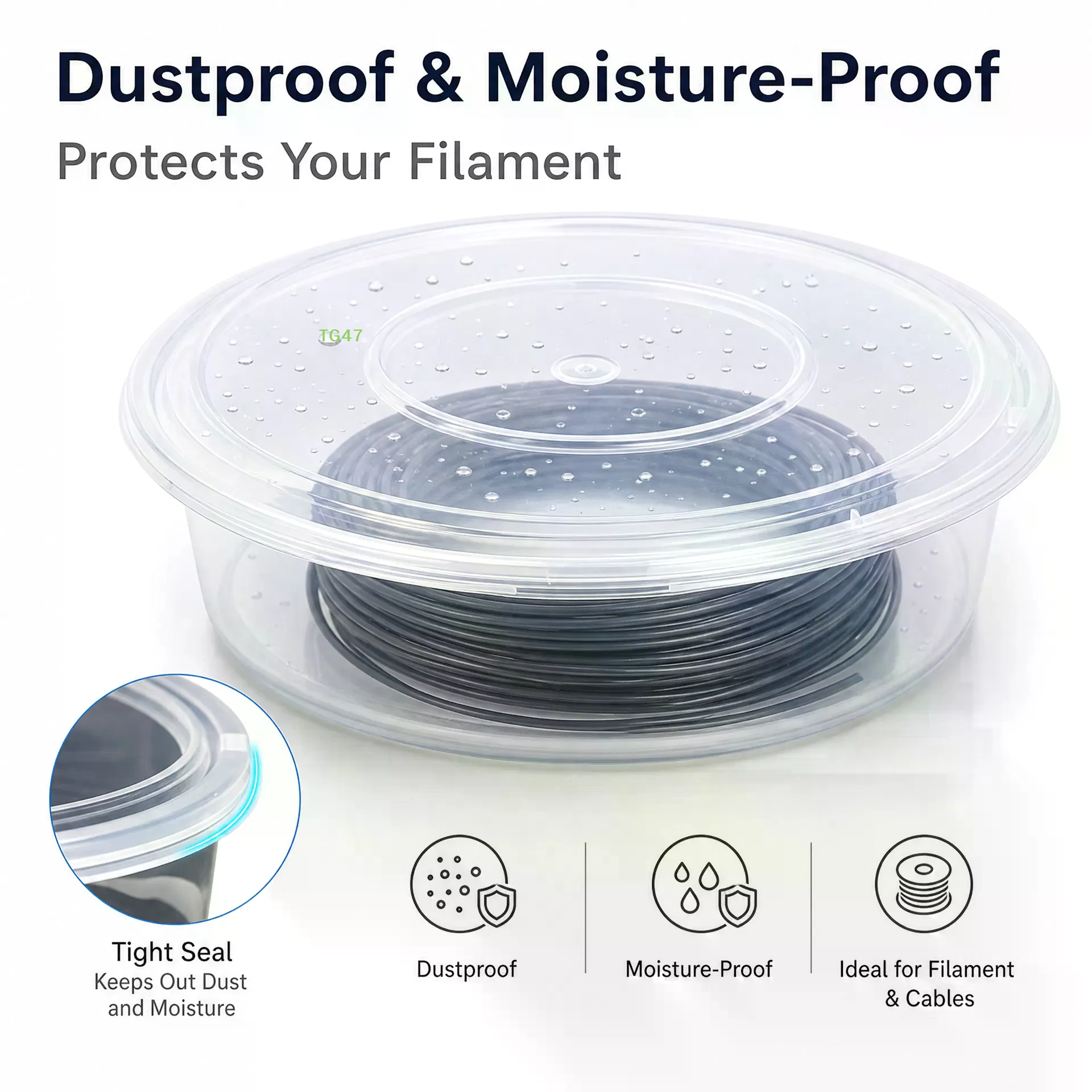 【LS】10Pcs Transparent PP Spool Storage Box Large Round Filament Organizer Container For 3D Printing Consumables Storage Organiz