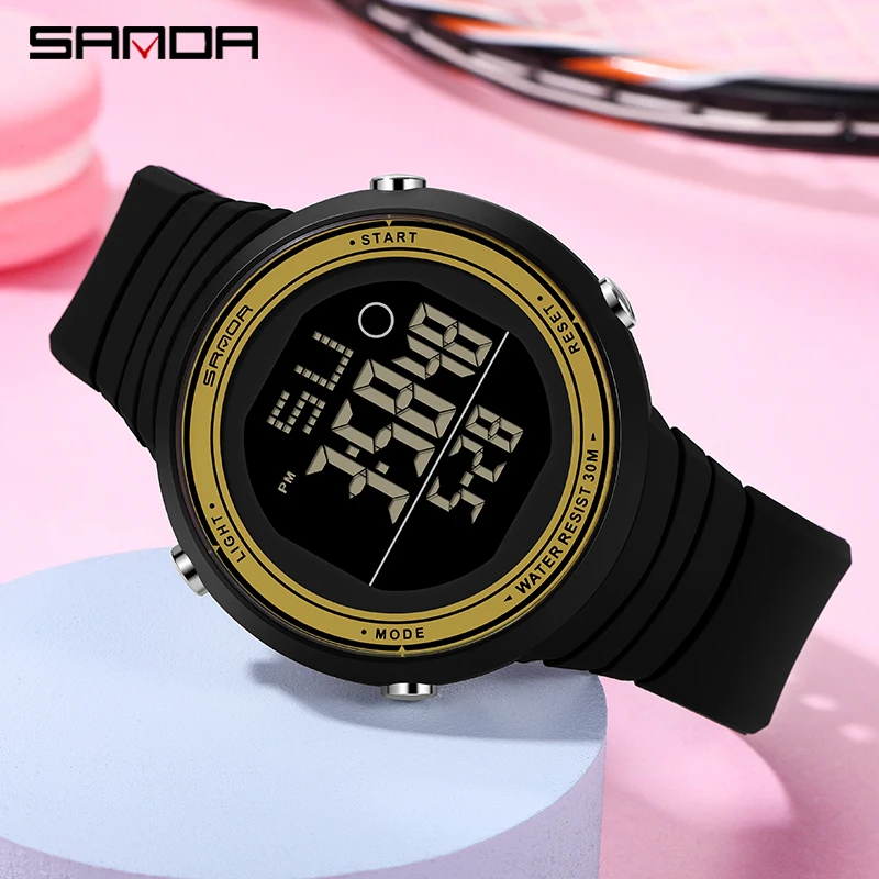 

SANDA NEW Fashion Brand Sports Women Watches Fashion Casual Waterproof LED Digital Watch Female Wristwatches Women Clock 9002