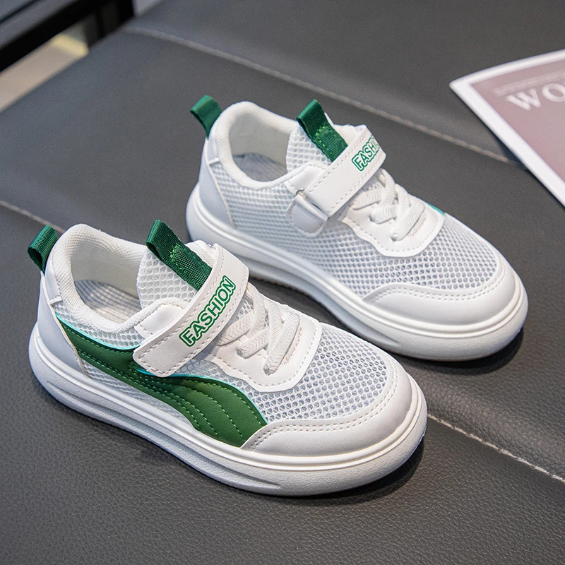 Sandali sportivi per bambini verde sottile traspirante ragazzi ragazze scarpe in rete bianco fondo morbido antiscivolo bambini piccole scarpe