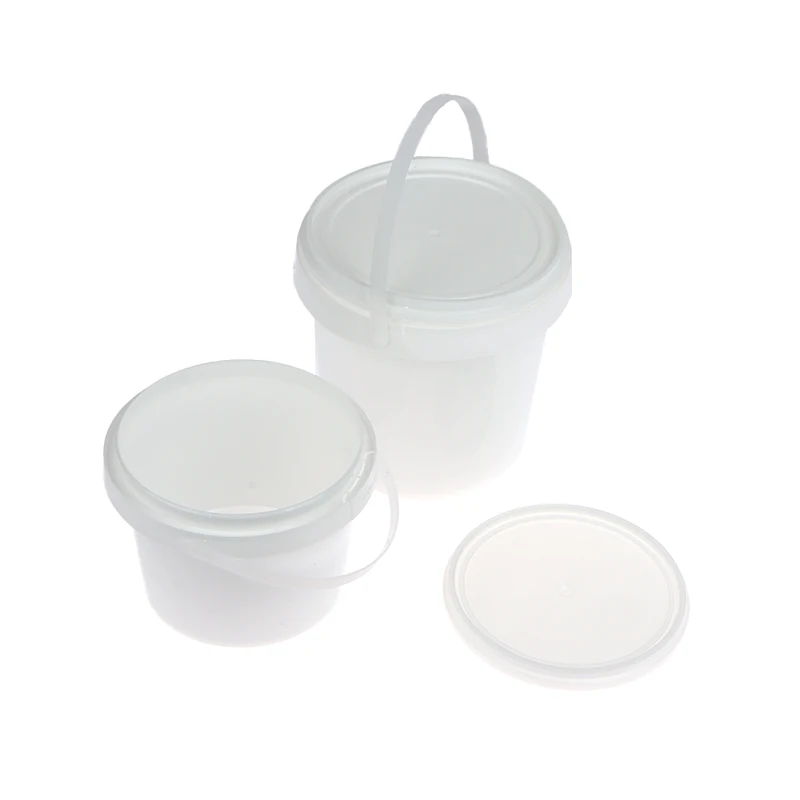 1Pc 500/1000ML Transparent Plastic Bucket with Lid and handle Food Storage Container Refillable Milk Tea Bucket