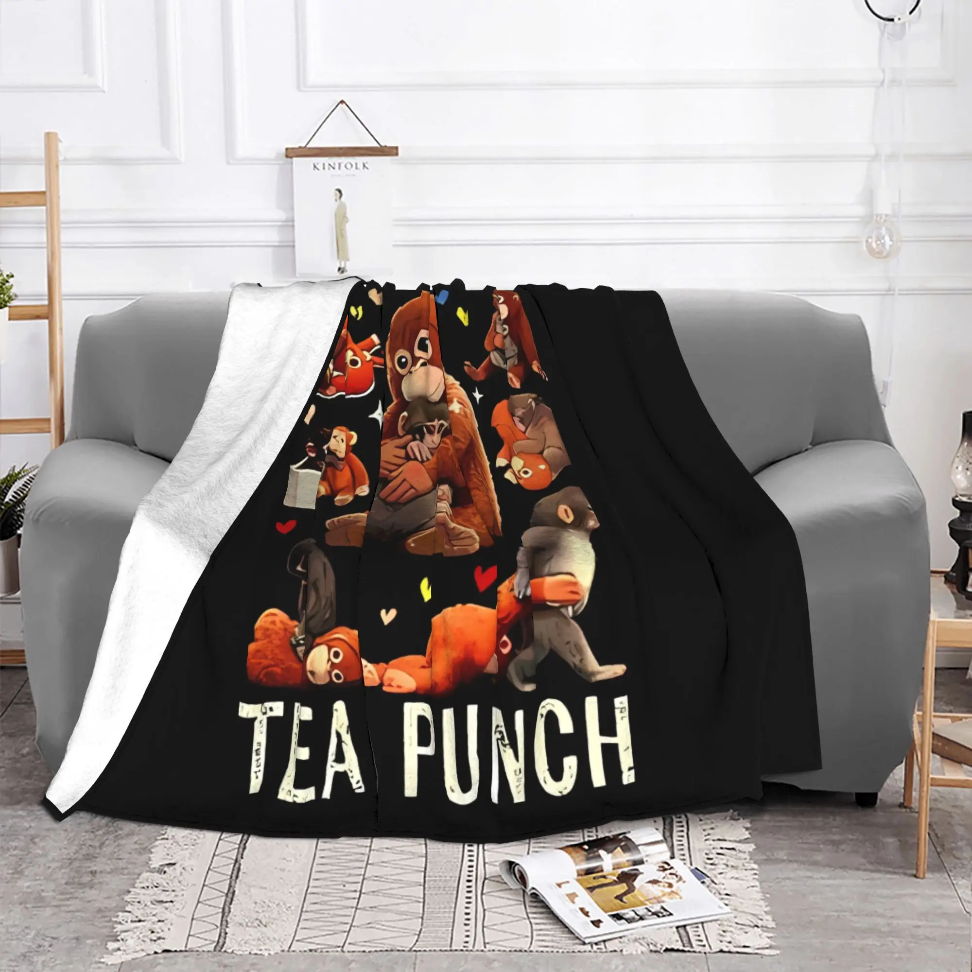 1PC Punch  Monkey Cute monkey hugging plush home room decorations Winter Blankets for Adults Bedding Home Interior Sofa Knee