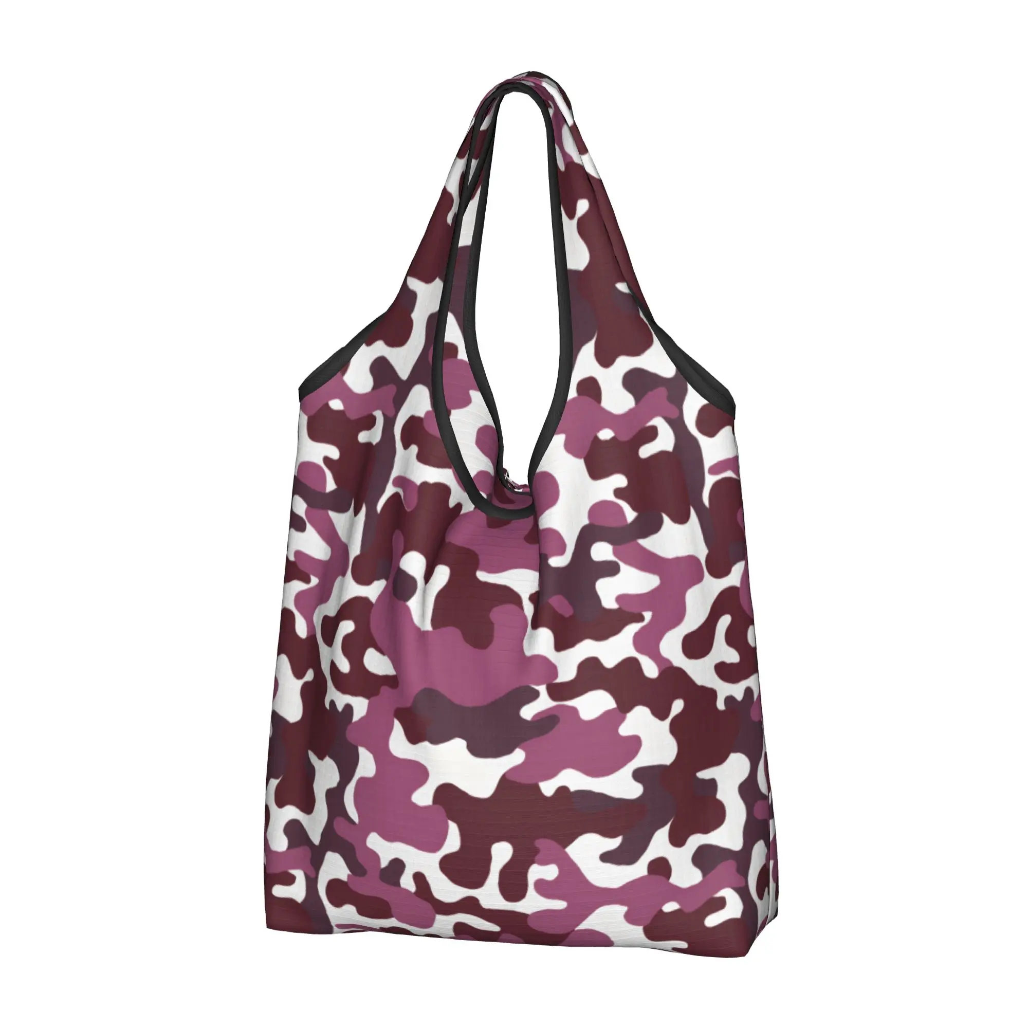 Reusable Military Army Camo Camouflage  Shopping Bag Women Tote Bag Portable Camo Tactical Grocery Shopper Bags