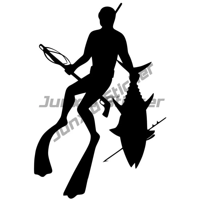 

Car Stickers Decor Motorcycle Decals Spear Fishing Diving Decorative Accessories Creative Sunscreen Waterproof PVC