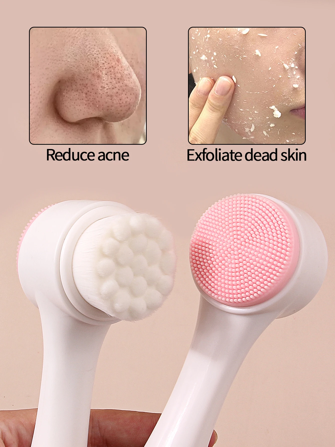 Gesichtsreinigungsset, Silikon-Gesichtsreinigungsbürste, Peeling, manuelle Massage, Gesichtsbürste, Haarband waschen, Gesichtsmaskenbürste