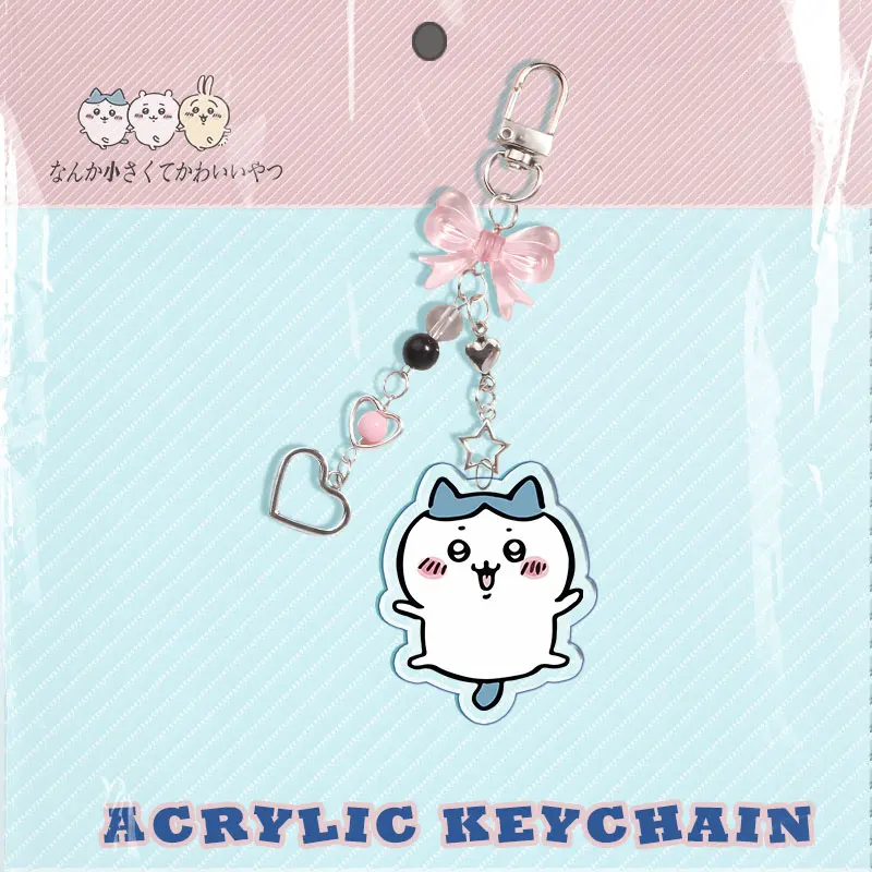 Chiikawa Schlüsselanhänger Acryl Anime Peripherie usagi Acryl Schleife Schlüsselanhänger Perlenschnur Niedlich Interessante Rucksack Anhänger Dekoration