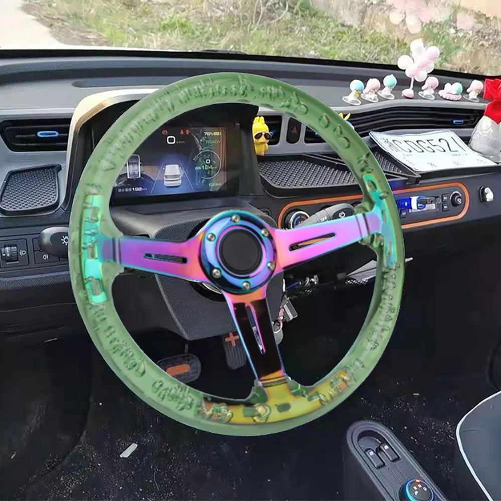 Acrylic Universal Transparent Steering Wheel 350mm 13inch Racing Steering Wheel