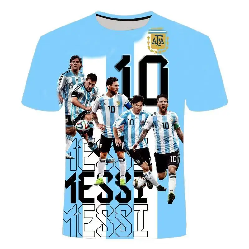 

Летняя новинка, хит продаж, модная мужская футболка MESSI с принтом, памятная коллекция для фанатов, футболки для спорта на открытом воздухе, трикотажные изделия