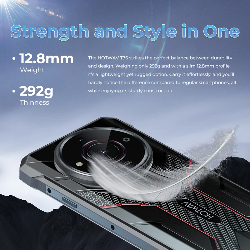 [World Premiere] HOTWAV T7S Ultra Thin Rugged Smartphone 6.52'' HD+ 4GB RAM 128GB ROM MobilePhone 6280mAh Battery 21MP Cellphone