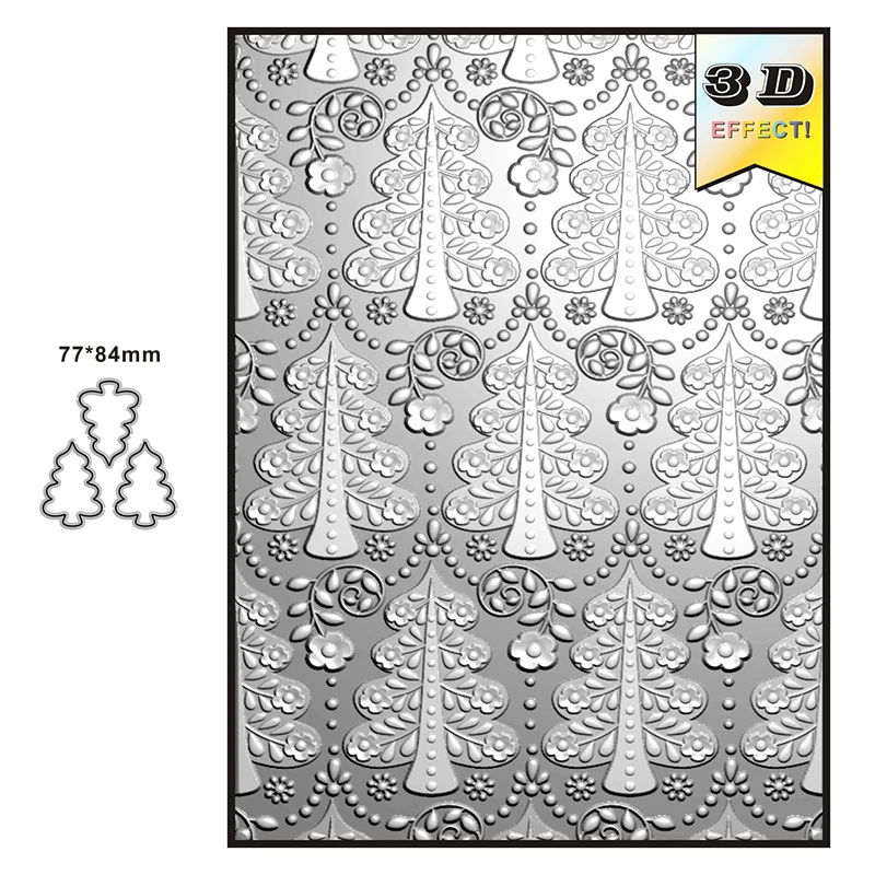 New Blooming Christmas Tree Explodes -3d Relief Folder - Used For Card Making, Scrapbook Paper, Diy Decorative Products