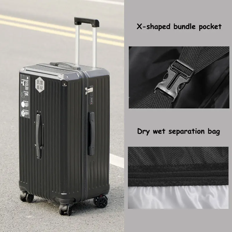 Five Wheel Thickening Travel Suitcase Rolling Luggage 22/24/26 inch Large Capacity Trolley Luggage Carry-On Cabin Suitcase