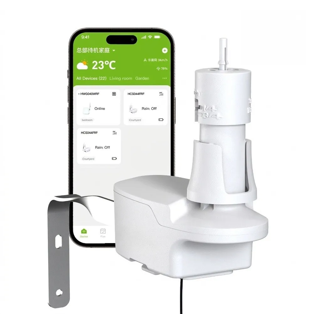 Garden Rainfall Sensor Wired for Irrigation Systems Compatible with Standard Controllers No Complex Setup Needed