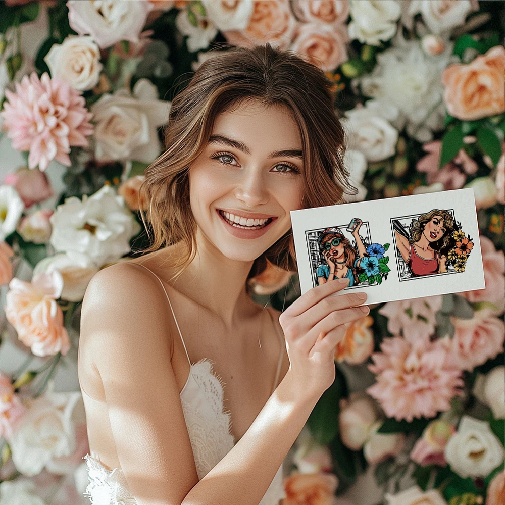 1 ورقة سيدة واضح Stamps الصورة الرمزية الإطار سيليكون واضح ختم الأختام الزهور شفافة Stamps لصنع بطاقة سكرابوكينغ