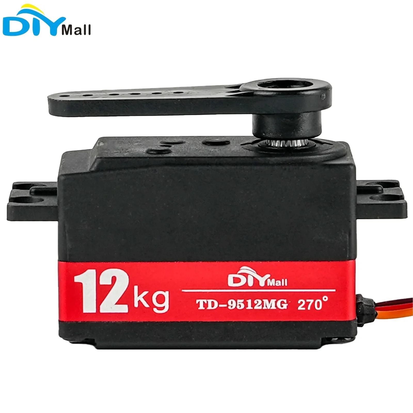 12KG digital servo 7.4V high torque semi-metal carbon brush motor 90/180/270/360 degree low profile servo short body model