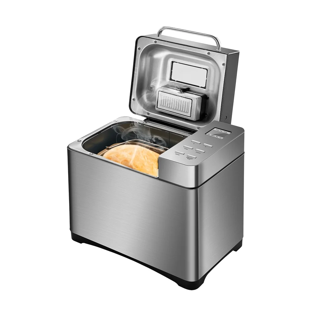 2 LB Stainless Steel Home LED Display Electric Bread Maker with 25 Smart Cooking Programs Bakery Use & Keep-Warm Setting