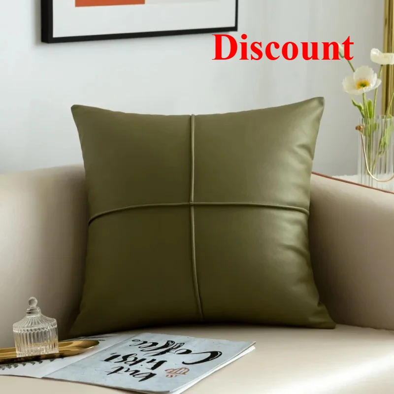 

2025 light simulation leather thickened technology cloth waterproof throw pillow living room sofa cushion rectangular pillow