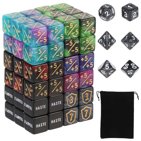 78Pcs MTG Counter Dice Set with Keywords Counter Dice -1/+1 Tokens Shield Life Counter Family Gathering Card Games Accessories