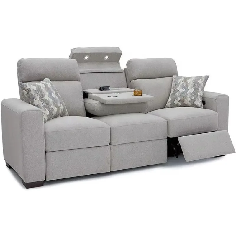 Linen electric recliner electric home theater sofa with cup holder and storage box