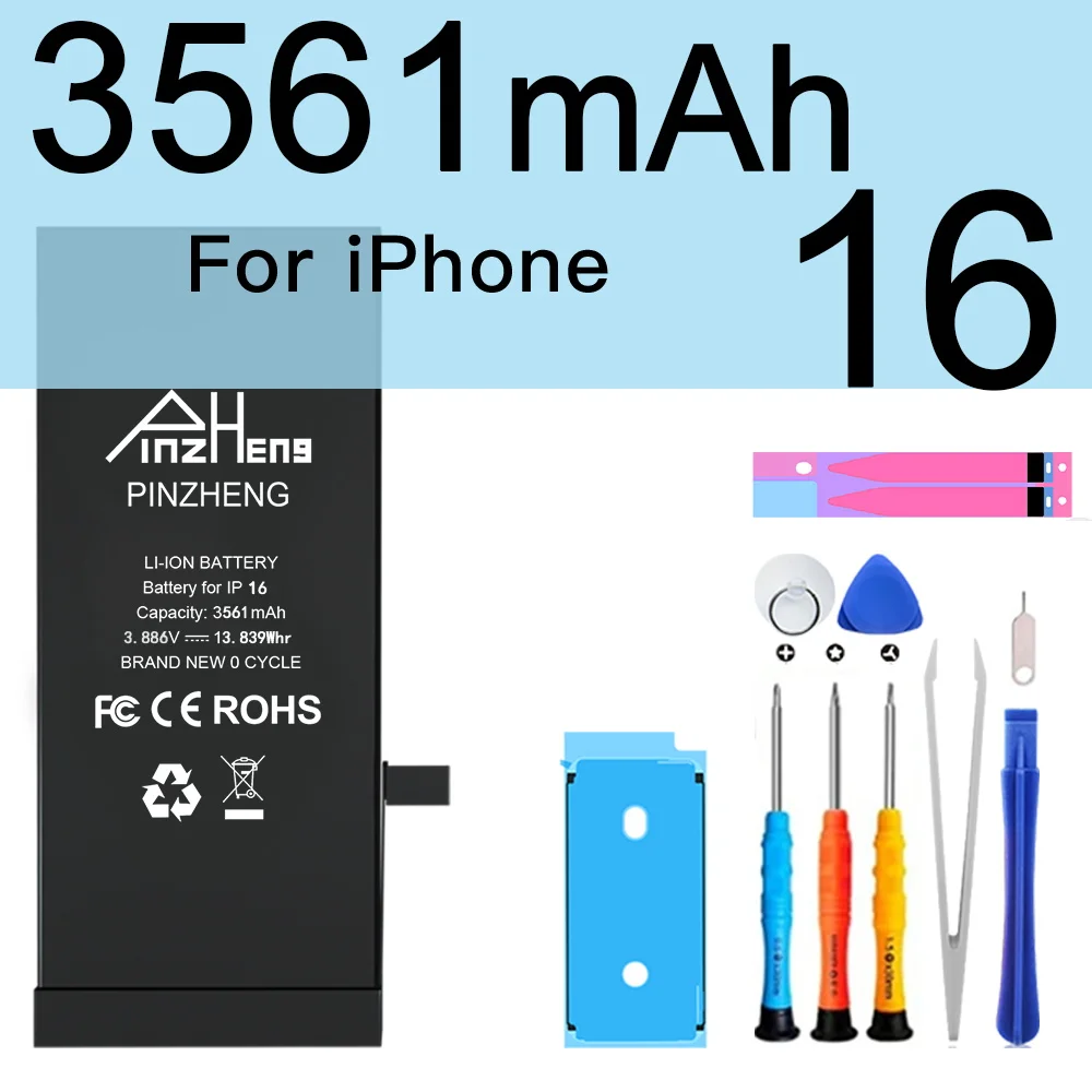 PINZHENG Hochleistungsakku für iPhone 14 15 16 Pro Max Ersatzakku für iPhone 16 15 14 Pro 15 16 14 Plus Batterie