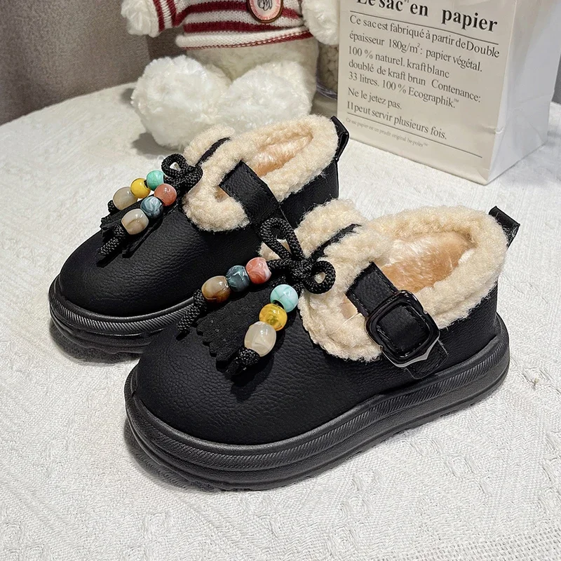 

2025 Winter New Children's Shoes Warm and Comfortable Plush Cotton Shoes Fashionable and Exquisite Warm Neutral Casual Shoes