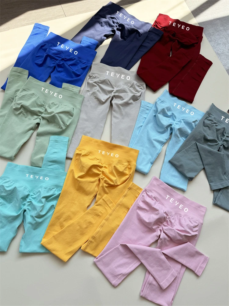 

TEVEO Summer Fashion Sweat-absorbing Women's High-waisted Slimming Jogging Fitness Pants Exercise Hip Lift Yoga Pilates Leggings