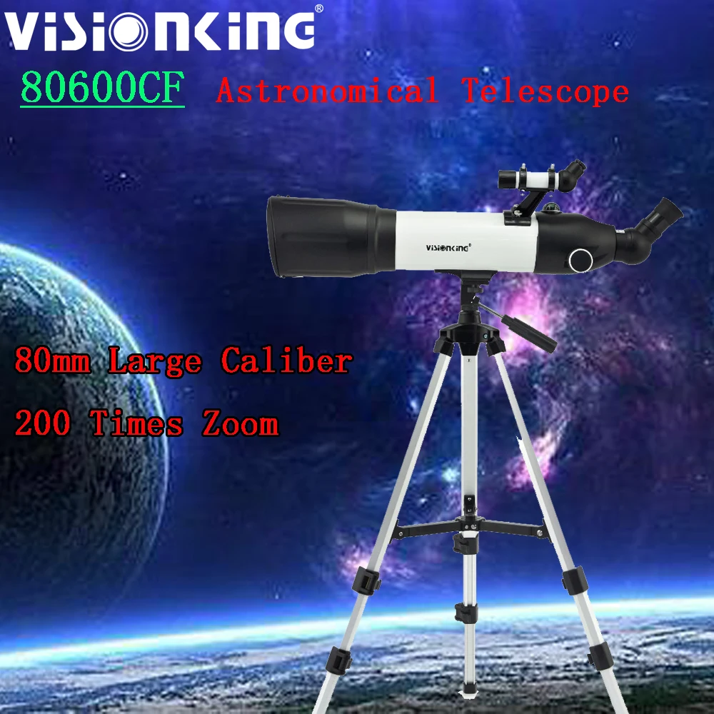 Visionking Professinal HD 80600 Astronomical Telescope 200 Times Zoom Refractor Monocular Space Observing Telescope Astrophiles