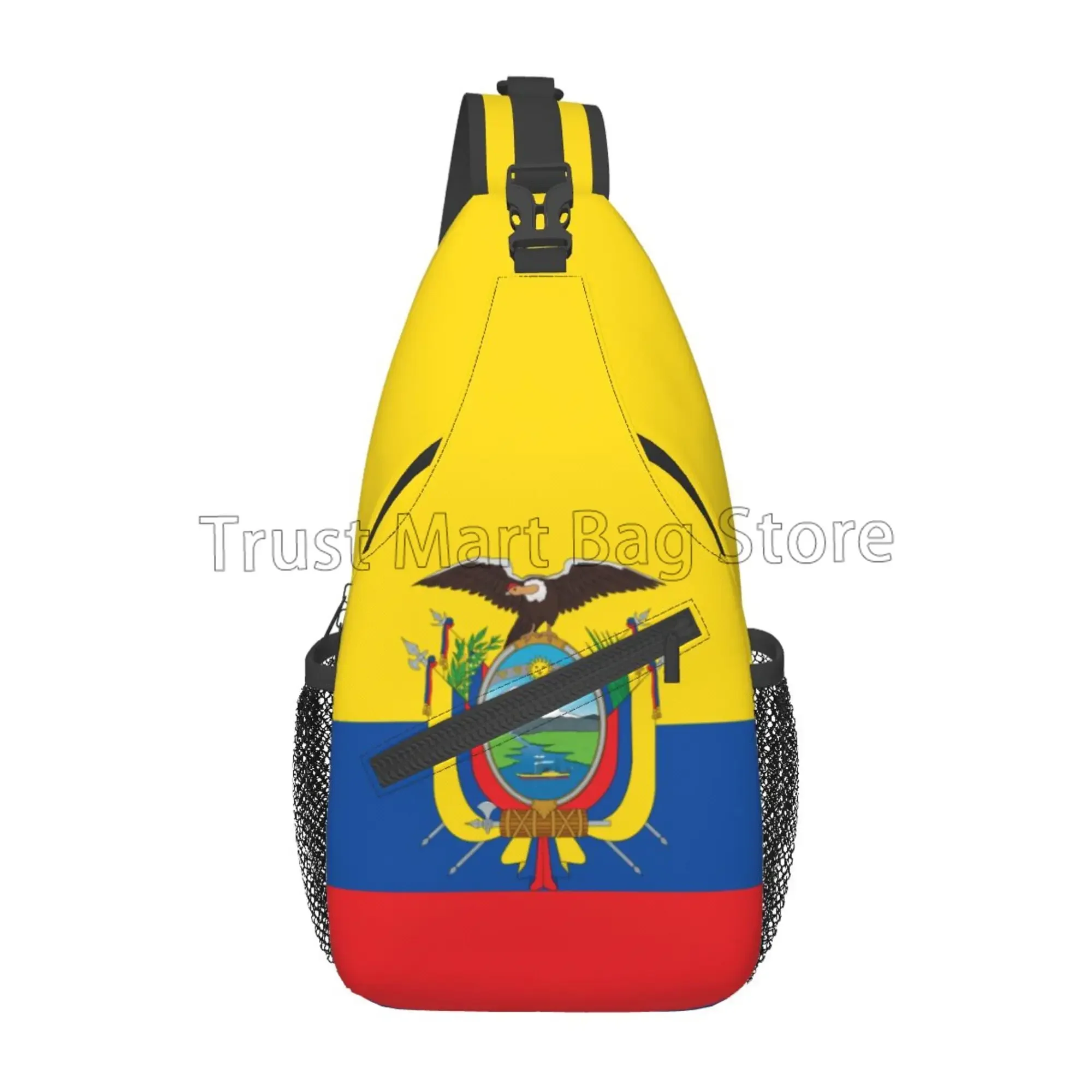 The National Flag of The Republic of Ecuador Sling Backpack Crossbody Shoulder Bag Chest Bag for Men Women Travel Hiking Daypack