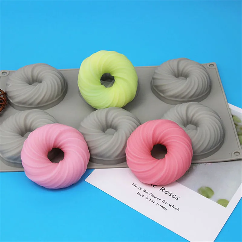 

6 Cavity Woolen Donut Creative Cake Silicone Mold Handmade Chocolate Pastry Bread DIY Home Kitchen Baking Tray Making Tools