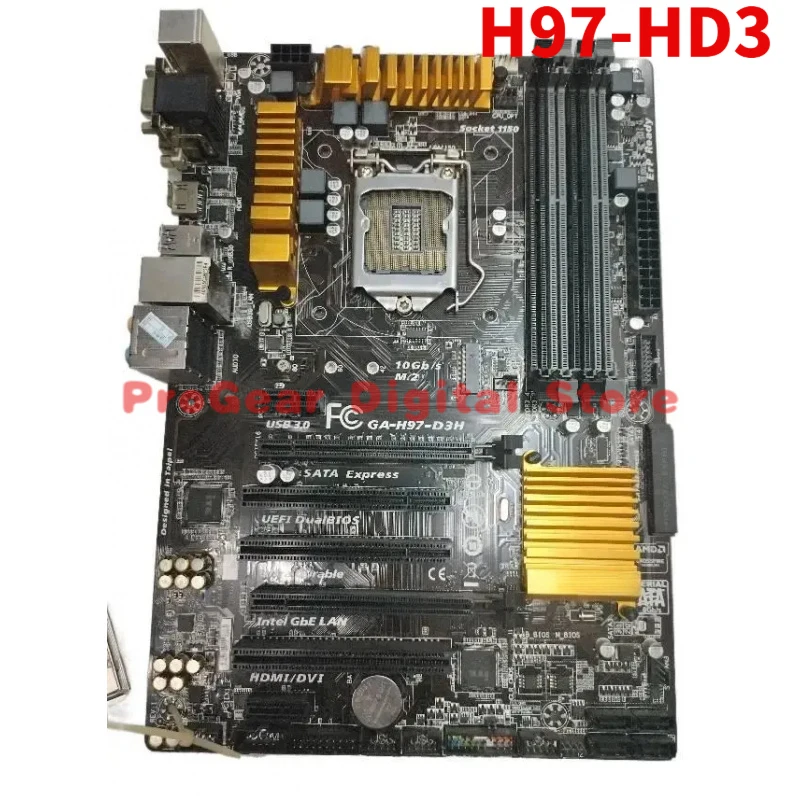

Материнская плата GIGABYTE H97-HD3 LGA1150 Intel H97 ATX DDR3, поддерживает процессоры 4-го поколения