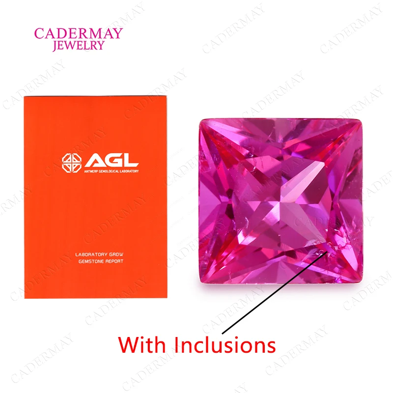 الاصطناعية الوردي روبي المدخلات 4 مللي متر-12 مللي متر مربع الأميرة شكل الساخن الوردي مختبر نمت روبي أحجار كريمة مفكوكة لصنع المجوهرات