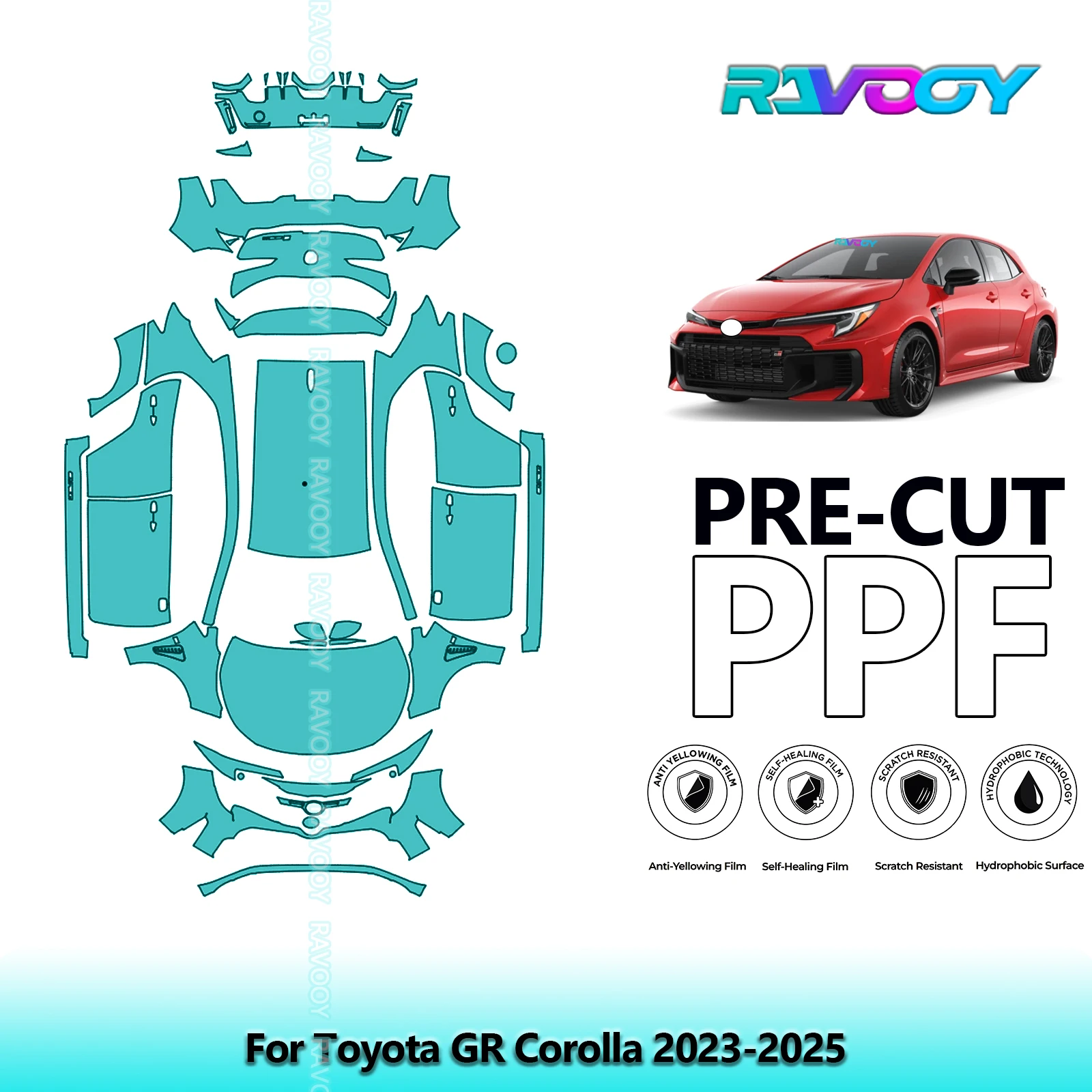 

Car Precut PPF Paint Protection Film Full Vehicle For Toyota GR Corolla 2023-2025