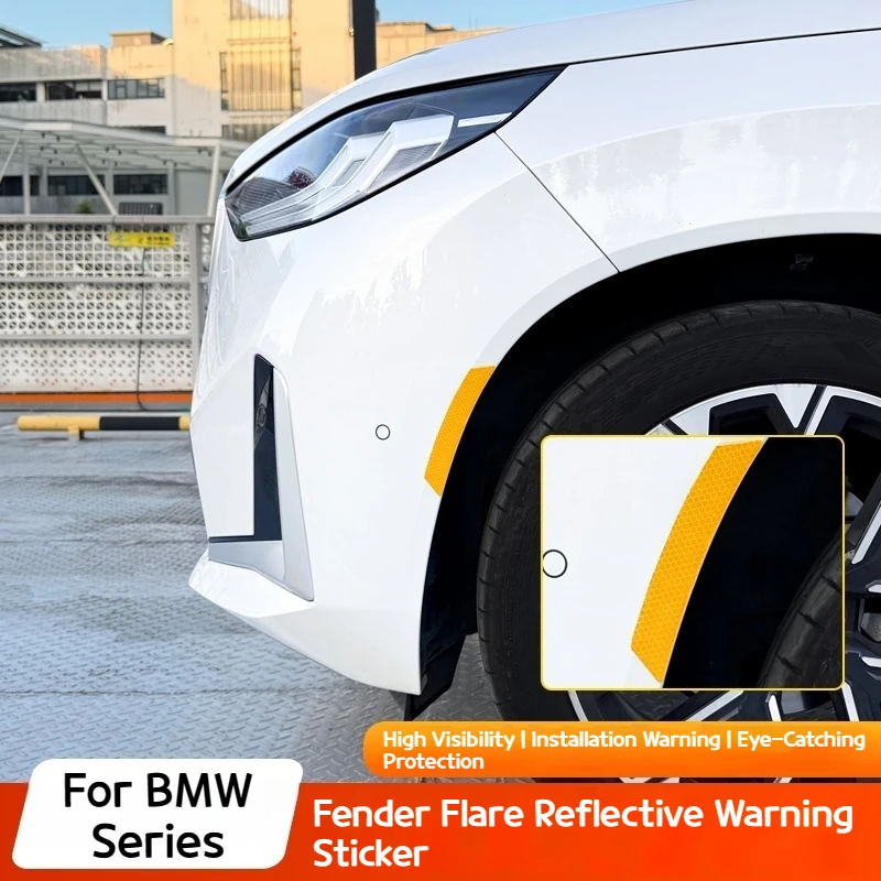 

For BMW Car Bumper Reflective Warning Strip Stickers Wheel Rim Eyebrow Warn Light Reflector Protective Sticker Scratch Paster