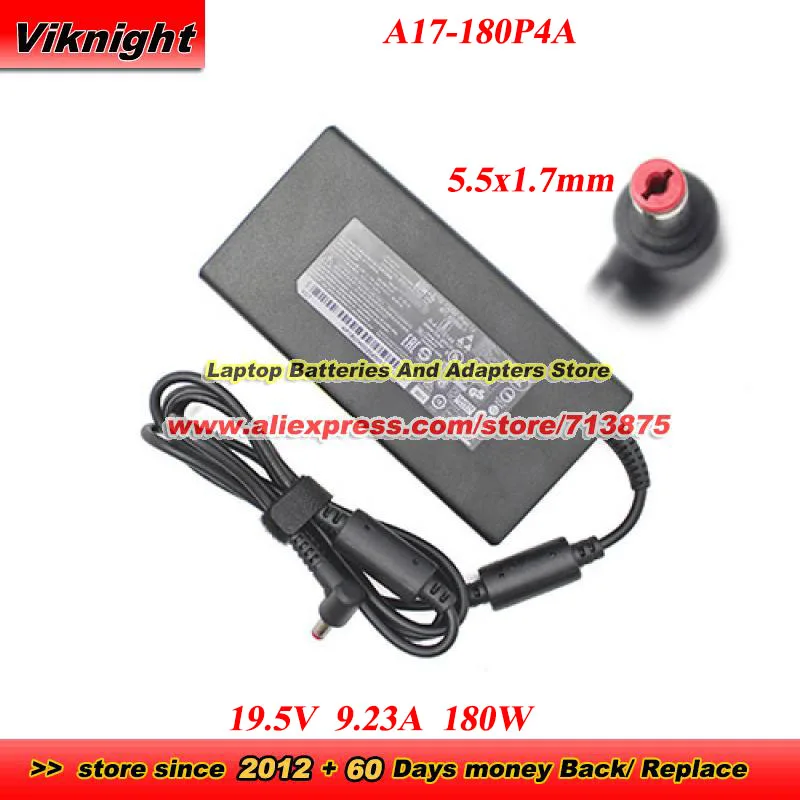 A17-180P4A AC Adapter 19.5V 9.23A 180W 5.5x1.7mm A180A056P for AN515-55 AN515-57 PT314-51S NITRO 5 N20C1 PREDATOR TRITON 300 SE