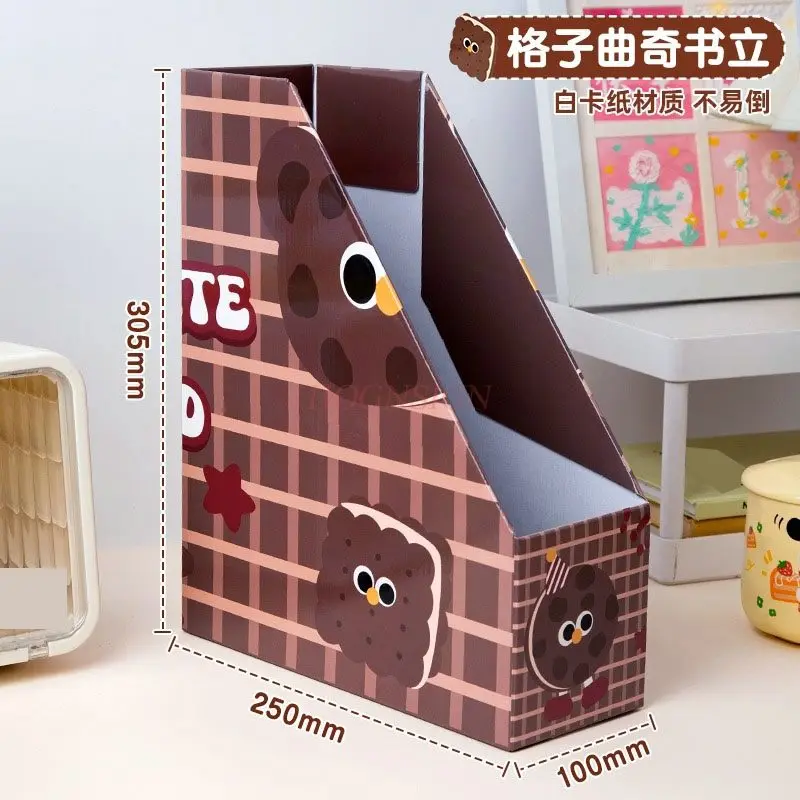 1 個のかわいい漫画ブックスタンド、デスクトップ本棚スタンド、パーティションボード、固定ブックレイヤーパーティションボード